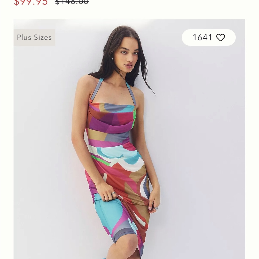 NWT Blue and Pink Halter Neck Bodycon Midi Dress